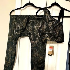 Matching NIKE Gold&Black athletic set for women SIZE L